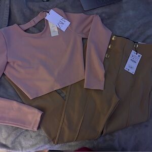 Zara Pink and Tan Women's Set